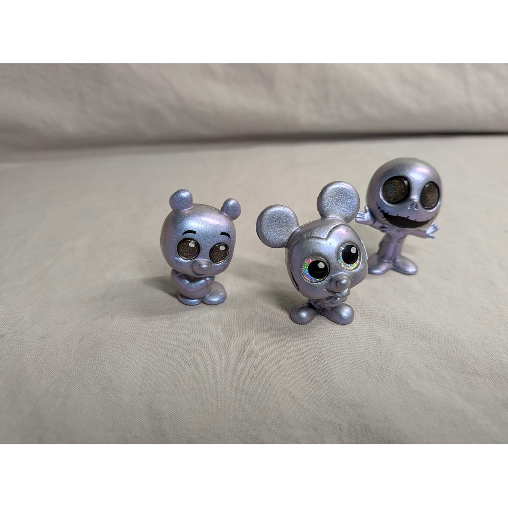 Disney Doorables Technicolor Takeover Mickey Jack Skellington Pooh Lot 3pc